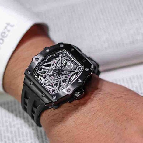 Montre Tsar Bomba - Elemental Series - Auto - Carbone -Noir