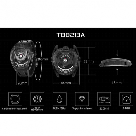 Montre Tsar Bomba - Elemental Series  - Automatique - Fibre de Carbonne Blanche