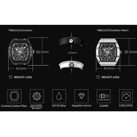 Montre Tsar Bomba - Elemental Series  - Automatique - Fibre de Carbonne Rouge