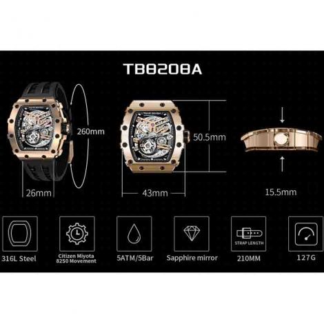 Montre Tsar Bomba - Elemental Series - Automatique - Noir