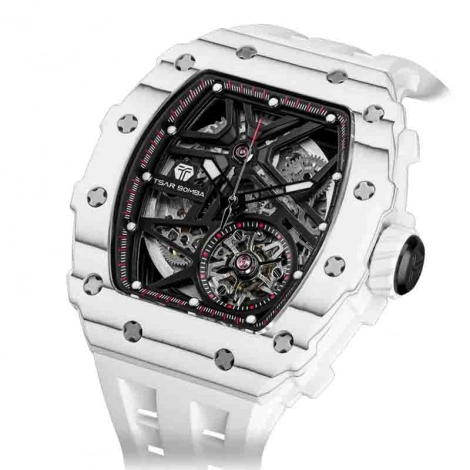 Montre Tsar Bomba - Elemental Series - Carbon Fiber Automatic - Blanc