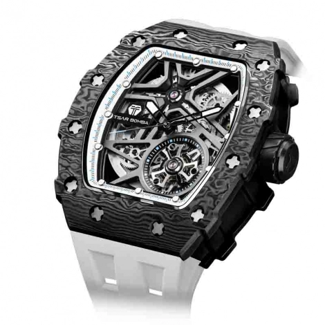 Montre Tsar Bomba - Elemental Series - Carbon Fiber Automatic - Blanc