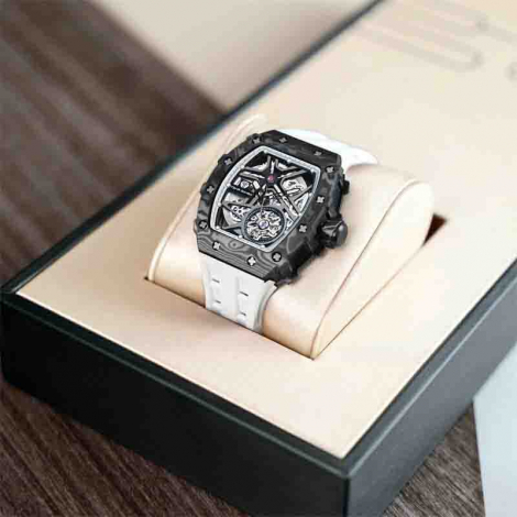 Montre Tsar Bomba - Elemental Series - Carbon Fiber Automatic - Blanc