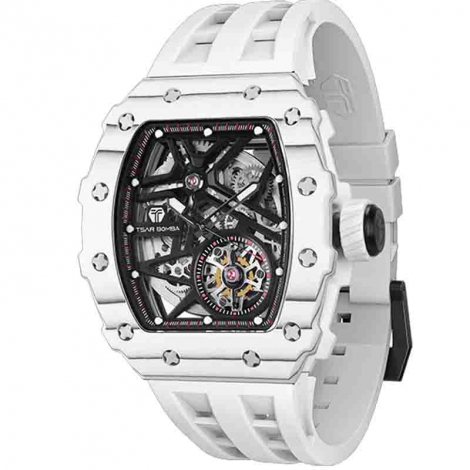 Montre Tsar Bomba - Elemental Series - Carbon Fiber Automatic - Blanc