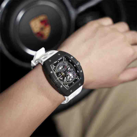 Montre Tsar Bomba - Elemental Series - Carbon Fiber Automatic - Blanc