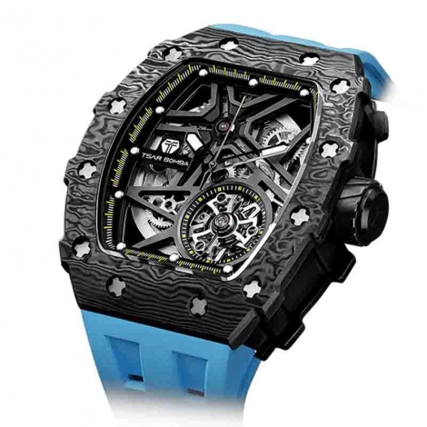 Montre Tsar Bomba - Elemental Series - Carbon Fiber Automatic - Bleu