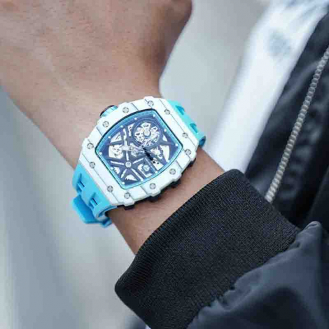 Montre Tsar Bomba - Elemental Series - Carbon Fiber Automatic - Bleu