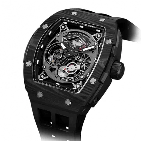 Montre Tsar Bomba - Elemental Series - Carbon Fiber Automatic - Noir