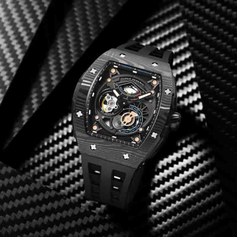 Montre Tsar Bomba - Elemental Series - Carbon Fiber Automatic - Noir