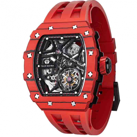 Montre Tsar Bomba - Elemental Series - Carbon Fiber Automatic - Rouge
