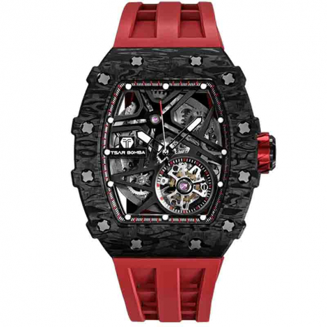 Montre Tsar Bomba - Elemental Series - Carbon Fiber Automatic - Rouge
