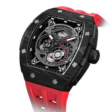 Montre Tsar Bomba - Elemental Series - Carbon Fiber Automatic - Rouge