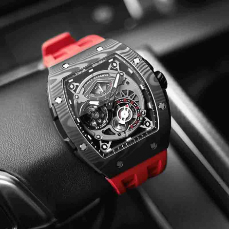 Montre Tsar Bomba - Elemental Series - Carbon Fiber Automatic - Rouge
