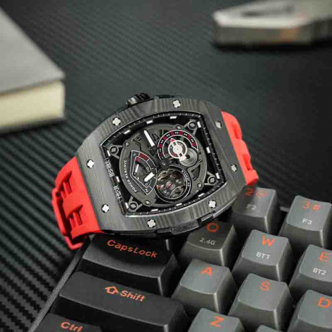 Montre Tsar Bomba - Elemental Series - Carbon Fiber Automatic - Rouge