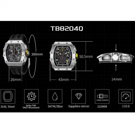 Montre Tsar Bomba - Elemental Series - Quartz - Calendrier - Jaune