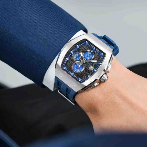 Montre Tsar Bomba - Elemental Series - Quartz II - Bleu & Argent