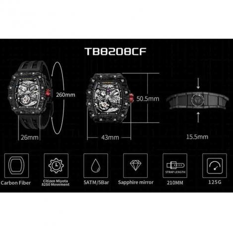 (2) Montre Tsar Bomba - Elemental Series Set Carbone 