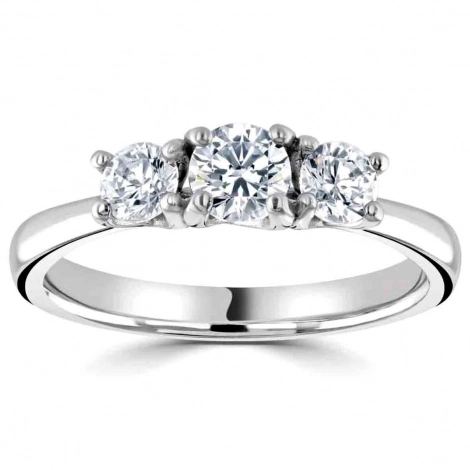Monture bague or et diamant trilogie