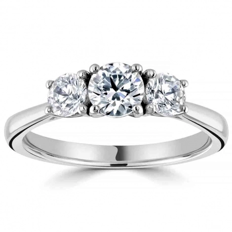 Monture bague or et diamant trilogie