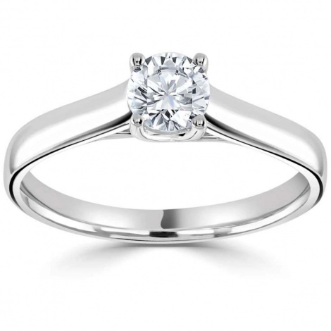 Monture bague solitaire or blanc