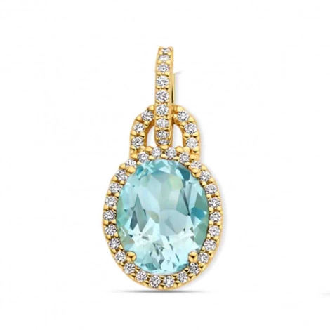 pendentif Aigue marine et diamants