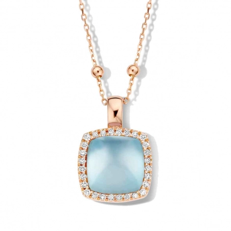 Pendentif avec topaze SB sur nacre et diamants One More