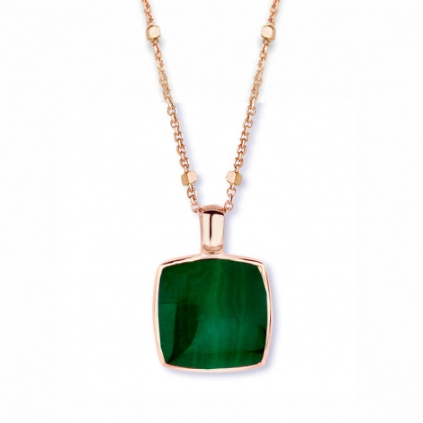 Pendentif cristal de roche sur malachite One More