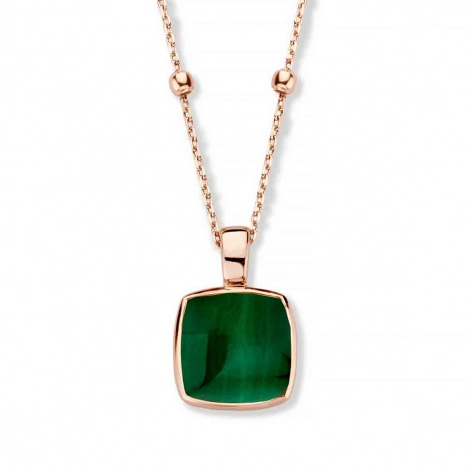 Pendentif Cristal de Roche sur Malachite  - One More