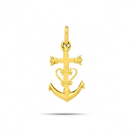 Pendentif croix camarguaise en or jaune