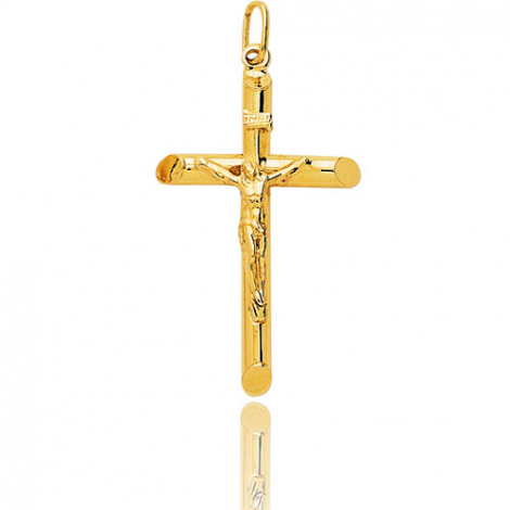 Pendentif Croix Christ crucifié  Or Jaune Delphine