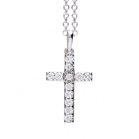 Pendentif croix diamants One More