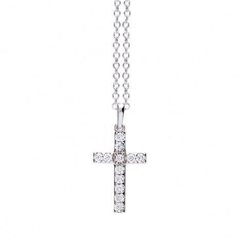 Pendentif croix diamants One More