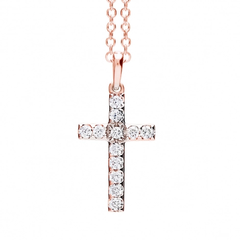 Pendentif croix diamants One More