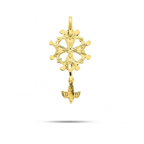 Pendentif croix huguenote en or jaune