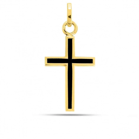 Pendentif Croix noir laqu