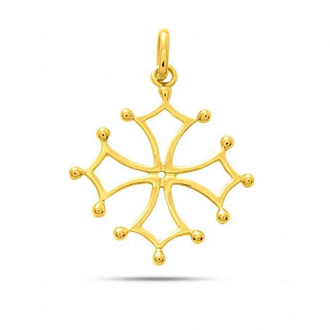Pendentif croix occitane en or jaune  combiner