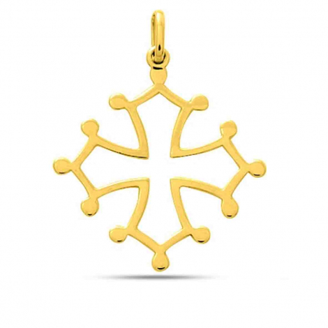 Pendentif croix occitane en or jaune  combiner