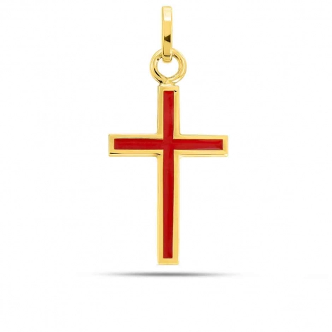 Pendentif Croix rouge laqu