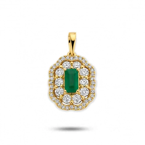 pendentif Emeraude et diamants