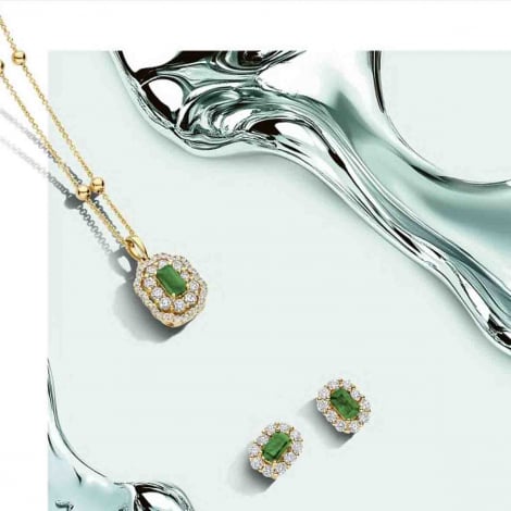 pendentif Emeraude et diamants