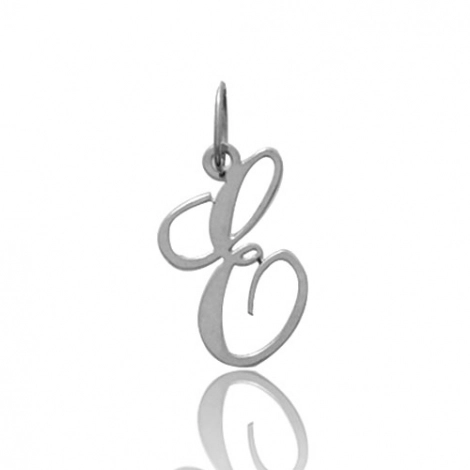 Pendentif or Blanc Initiale E