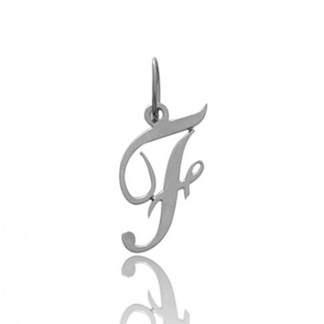 Pendentif or Blanc Initiale F