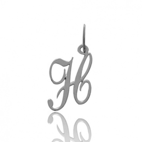 Pendentif or Blanc Initiale H