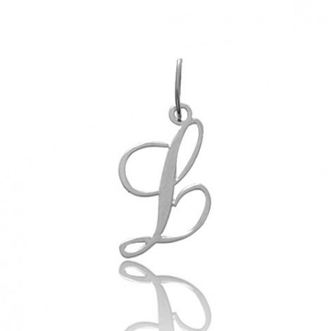 Pendentif or Blanc Initiale L