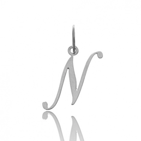 Pendentif or Blanc Initiale N
