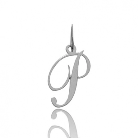 Pendentif or Blanc Initiale P