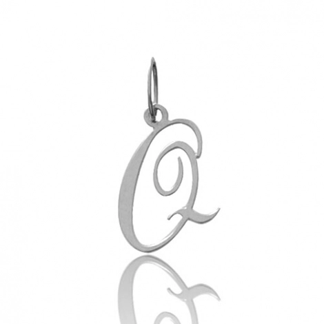 Pendentif or Blanc Initiale Q