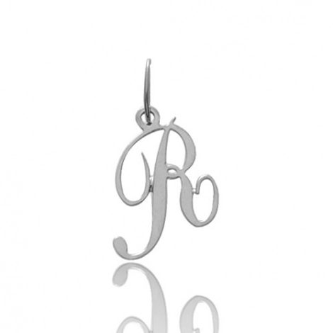 Pendentif or Blanc Initiale R
