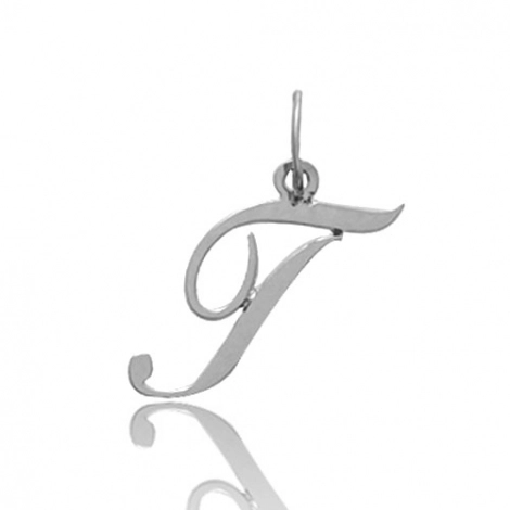Pendentif or Blanc Initiale T