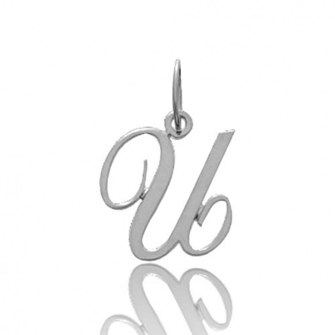 Pendentif or Blanc Initiale U